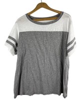 Super Soft Slub Jersey Torrid Size 0 / XL 0X T Shirt Knit Top Gray White... - $37.22