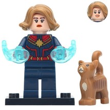 Captain Marvel &amp; Goose the Cat - Marvel Universe Custom Minifigures Toy - £2.34 GBP