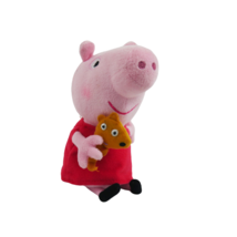 Ty Peppa Pig 2015 Pink Plush Red Dress 6 inch British Cartoon Character - £7.48 GBP