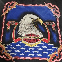 Vintage Harley Davidson Handkerchief Bandana 21x21 Eagle Flag Stars Stri... - $370.41 MXN