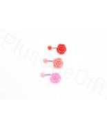 Rose Belly Button Ring / Acrylic / 14 Gauge/ 3 colors - $6.99