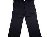 Style &amp; Co. Wide Leg Chino Pants Women 12 Black 100% Linen Pockets  - £18.78 GBP