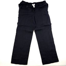 Style &amp; Co. Wide Leg Chino Pants Women 12 Black 100% Linen Pockets  - £18.98 GBP