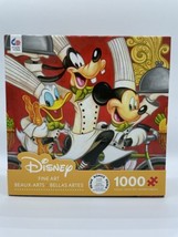 Disney Fine Art 1000 pc Jigsaw Puzzle Cooking Chef Food Mickey Goofy Donald - £7.00 GBP