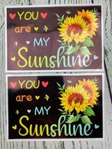 2 Pack You are My Sunshine Sunflower Reflective Bumper Sticker Decal - £9.68 GBP