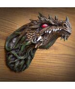Ebros Dryad Greenman Dragon Wall Decor with Red LED Illuminated Eyes Scu... - $53.82 CAD