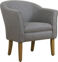 HomePop Barrel Shaped Accent Chair, Gray and Brown - £188.19 GBP