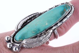 sz7 Vintage Navajo Sterling/turquoise slab ring - £193.18 GBP