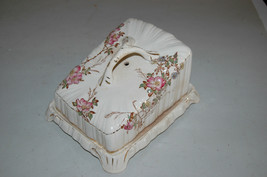 Vintage GTM Stoke Wild Rose Dish Cake Slice? Cheese? Holder 2 Piece - £39.73 GBP