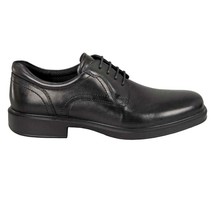 ECCO Helsinki 2.0 Plain Toe Tie Oxford Men&#39;s 45 Buffed Leather Black Shoes - £88.94 GBP