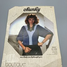 Vintage Patterns Phentex Boutique Chunky Knit 1983 Kobra Bat Wing Pullov... - £7.63 GBP