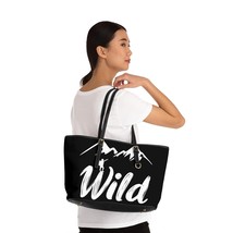 Custom PU Leather Shoulder Bag with &quot;WILD&quot; Print - Available in Two Sizes - £46.18 GBP
