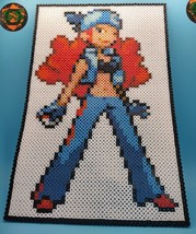 Pokémon Inspired Pixel Art - Pokémon Trainer Team Aqua Admin Shelly Sprite - £16.07 GBP