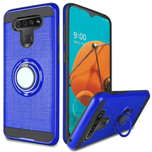 Metallic Brushed Magnetic Ring Stand 360° Hybrid Case BLUE For LG K51 - £5.31 GBP