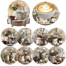 8 PCS Rustic Farmhouse Daisy Diamond Art Coasters Set - DIY Craft Kit fo... - $31.63