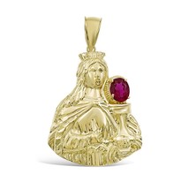 Authenticity Guarantee 
Real 10k Gold Saint Barbara Pendant Charm 2.3&quot; - £568.98 GBP