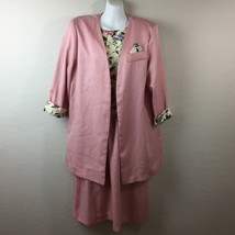 Special Thyme Ltd Women&#39;s Pink Floral Twinset Jacket Dress Belt Office S... - £39.31 GBP