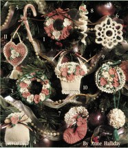 11 Victorian Thread Crochet Ornaments Wreath Stocking Basket Icicle Pattern Book - £10.99 GBP