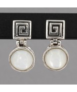 Vintage Silpada Sterling Silver Greek Key Mother of Pearl Drop Earrings ... - £27.39 GBP