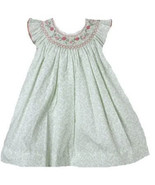 Posh Sweet Beautiful Angel Sleeve Green Floral Petit Ami Gold Girl Smock... - £54.28 GBP