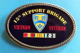Vietnam Veteran 15th SUPPORT BRIGADE Epoxy Belt Buckle - NEW - £13.41 GBP