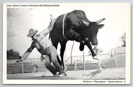 Stryker Rodeo Dale Adams Tossed In Brahma Bull Riding Contest Postcard B45 - £7.95 GBP