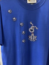 Christine Alexander 100% cotton CREW neck t-shirt dog paw prints size me... - $759.65 MXN