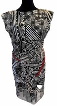 Donna Morgan Black And White Shift Dress With Red Belt Size 6 - £14.89 GBP