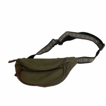 FANNY PACK Olive Green Canvas 3 Zipper With Adjustable Belt Outdoors Hiking - £10.83 GBP