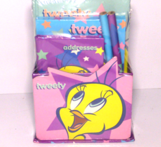 Vtg. Looney Tunes Tweety Bird  Desk Stationary Set NEW! w/note,memo,address bks - £13.19 GBP