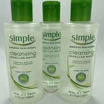 3x Simple Kind to Skin Micellar Cleansing Water 6.7 oz each Sensitive Lot of 3 - £10.04 GBP