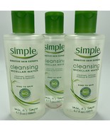 3x Simple Kind to Skin Micellar Cleansing Water 6.7 oz each Sensitive Lo... - £10.03 GBP
