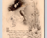 Gibson Girl Woman Like a Rose In Summer Weather Poem 1914 DB Postcard M2 - $15.79