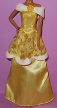 Disney Belle Beauty and the Beast Winter Fur Dress Holiday Doll Gown Fashion - £9.65 GBP