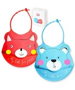 2 Sets of Silicone Waterproof Baby Feeding Bibs Comfortable, Soft, Adjus... - $24.99