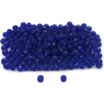 25 Grams Dark Blue Evelina Frosted Glass Beads 4.5mm - £6.01 GBP