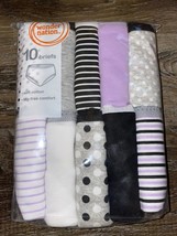 Wonder Nation ~ Girls Tagless 10-Pair Underwear Briefs Cotton (B) ~ Size 4 - £10.39 GBP