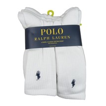 Polo Ralph Lauren Classic Sport Crew Socks 6 Pack Men&#39;s Size 6-12 White NEW - $27.99