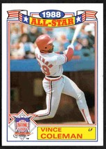 St Louis Cardinals Vince Coleman 1989 Topps Glossy All Star Insert #17 nr mt - £0.39 GBP