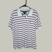 US Polo Mens Polo Shirt XL White Striped Short Sleeve - £11.46 GBP