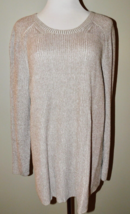 Eileen Fisher Sz M Peruvian Organic Cotton Top Lt Barley Crew Neck Sweater $248 - $64.34