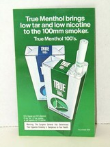 Vintage 1975 True 100&#39;s Cigarette Advertising Smoking Print AD 7&quot;X4 1/4&quot; Blue - £7.82 GBP