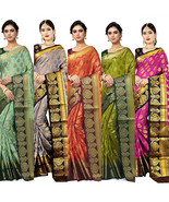 Women Indian banarsi Art Silk Saree &amp; unstitched Blouse Wedding Party et... - £33.97 GBP