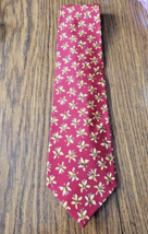 Jerry Garcia by Stonehenge Red With Gold Flower Pattern Neck Tie - £7.77 GBP