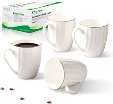 Upscale Coffee Mug Set, 2Pcs Fine Bone China Coffee Cups Tea Cups, over 45% Bon - £37.28 GBP