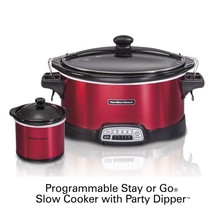 Slow Cooker Crock Pot HAMILTON BEACH 7 Quart Programmable with Party Dipper - £52.12 GBP