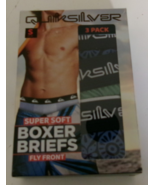 Three QuickSilver boxer briefs Size Small Fly Front Green and 2 Print - $345.32 MXN