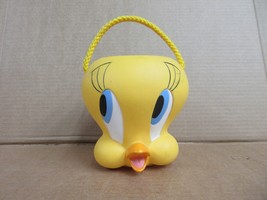 Vintage Tweety Bird Applause Warner Basket Candy Bucket With Rope Handle 1997 - £28.87 GBP