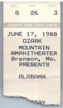 Alabama Konzert Ticket Stumpf Juni 17 1988 Branson Missouri - $39.58