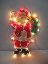 Vintage 1990s Plastic Lighted Christmas Santa Claus 17&#39;&#39; x 11&#39;&#39; - £23.73 GBP